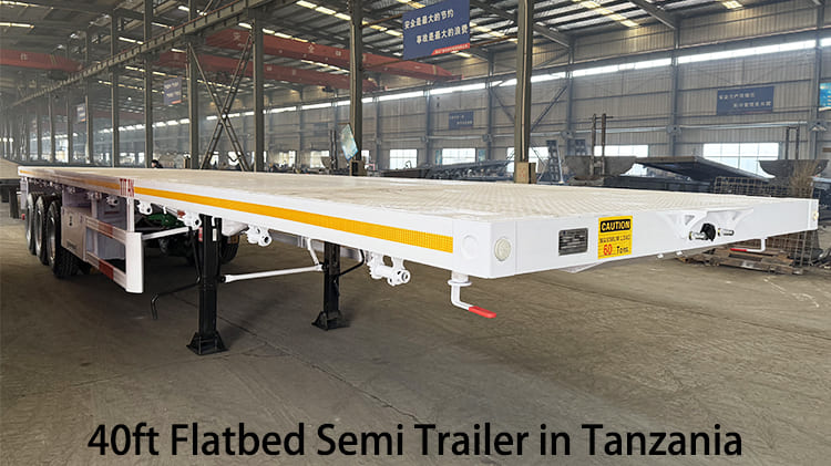 3 Axle 40ft Flatbed Semi Trailer for Sale in Tanzania