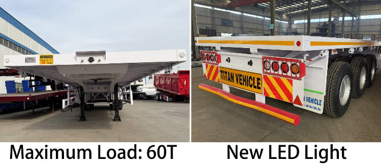 3 Axle 40ft Flatbed Semi Trailer for Sale in Tanzania