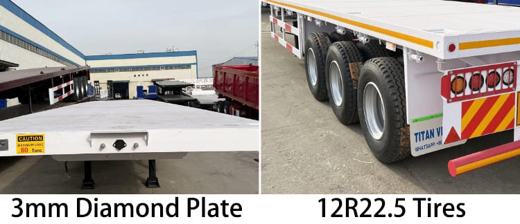3 Axle 40ft Flatbed Semi Trailer for Sale in Tanzania