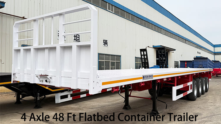 4 Axle 48 Ft Flatbed Container Trailer for Sale in Tanzania