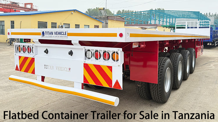 4 Axle 48 Ft Flatbed Container Trailer for Sale in Tanzania