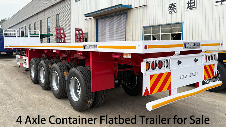 4 Axle 48 Ft Flatbed Container Trailer for Sale in Tanzania