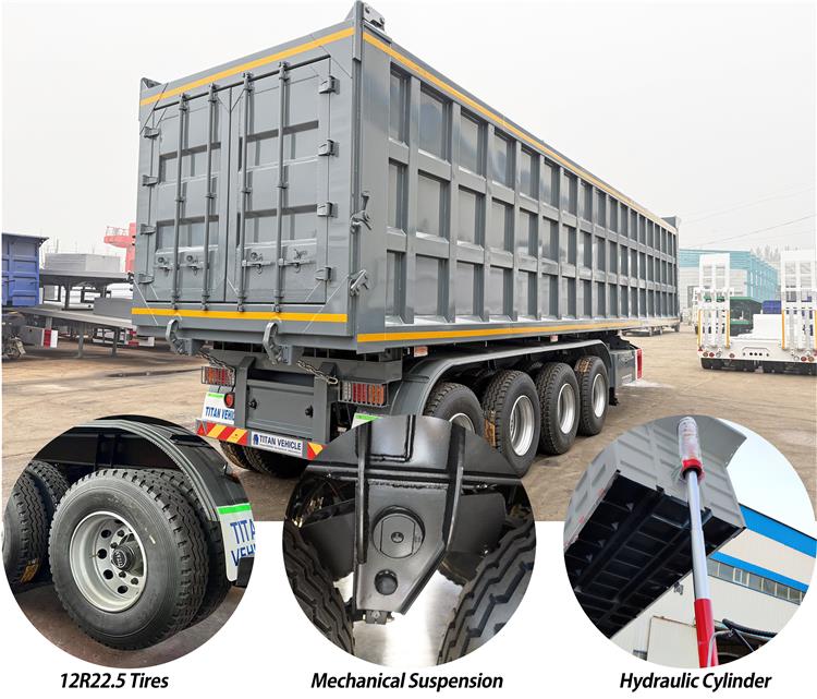 4 Axle 80 Ton End Dump Semi Trailers for Sale in Jamaica