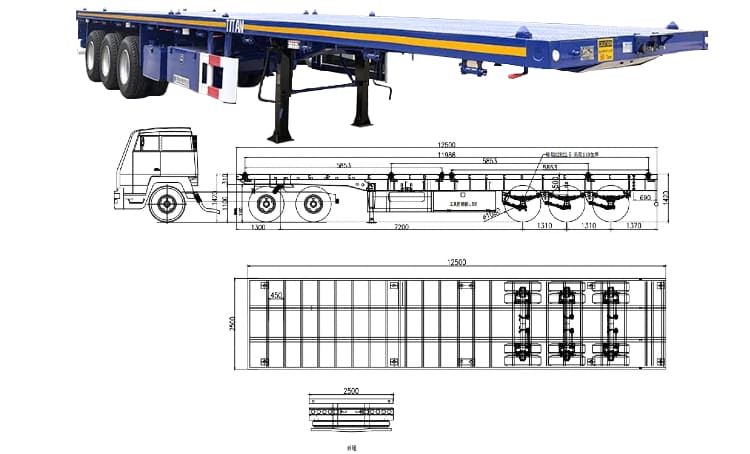 3 Axle Flatbed Semi Truck Trailer for Sale in Zimbabwe