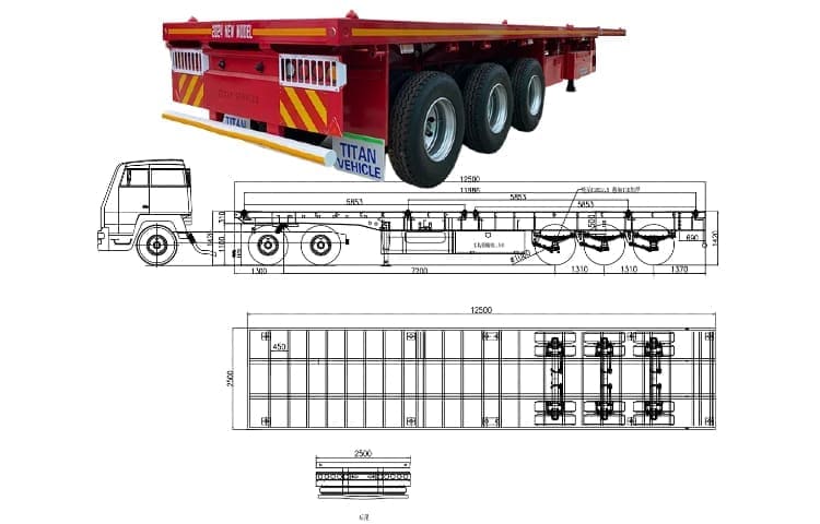 40 Ft Heavy Duty Flatbed Trailer | Flat Bed Trailer Price for Sale in Zimbabwe