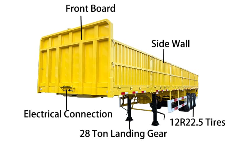 Bulk Cargo Sideboard Sidewall Semi Trailer Price for Sale in Zimbabwe