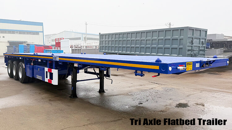 Titan 40 Ft Tri Axle Flatbed Trailers for Sale Cost in Guyana