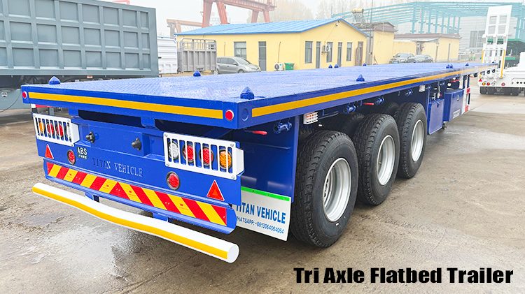 Titan 40 Ft Tri Axle Flatbed Trailers for Sale Cost in Guyana