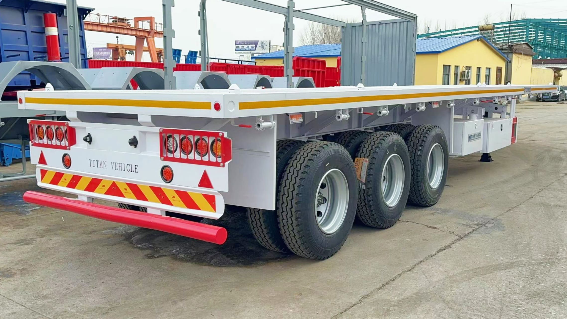Tri Axle Flat Deck Trailers for Sale | 40 Foot Flatbed Semi Trailer in Algeria