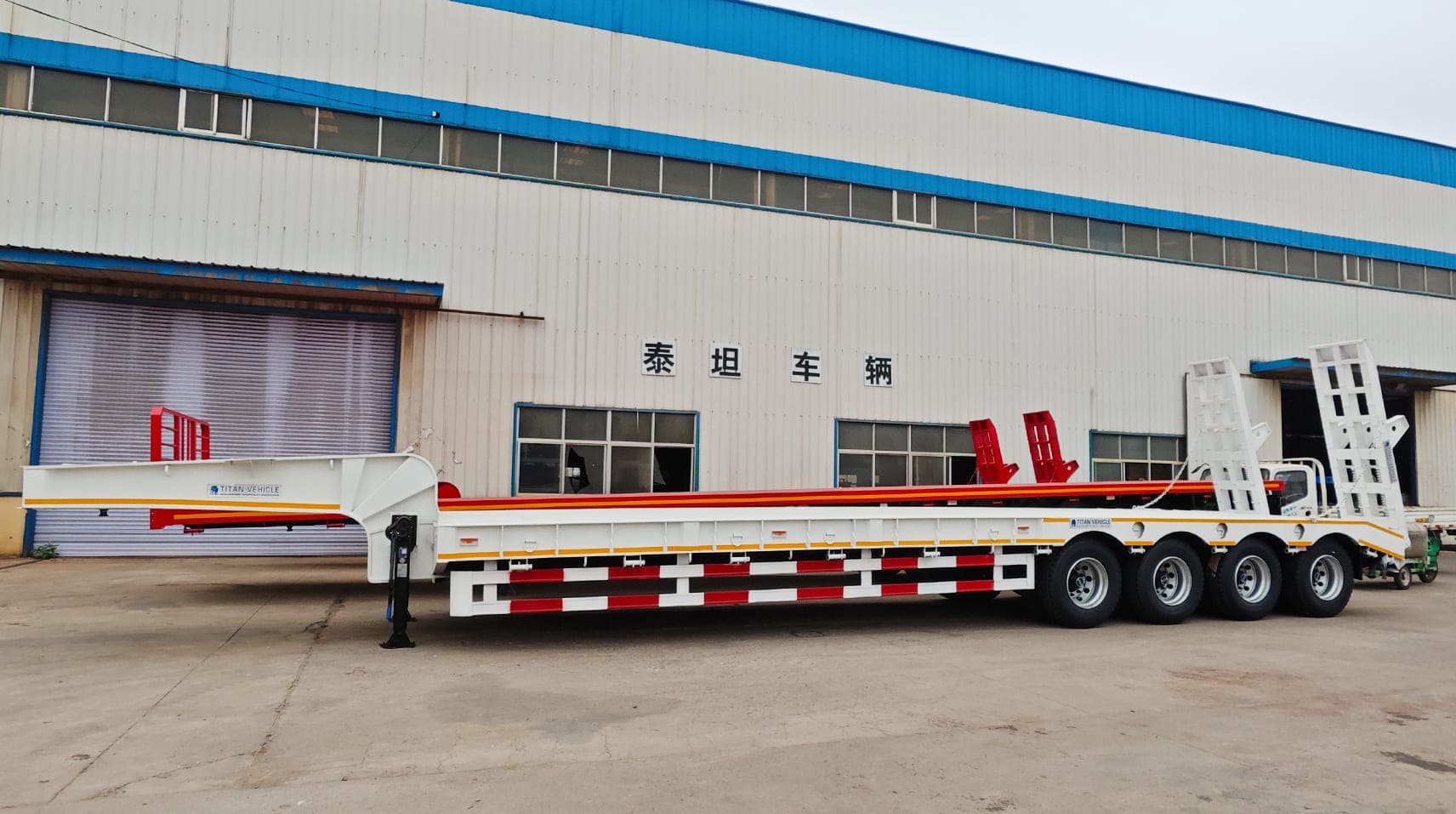 4 Axle Low Loader Trailer for Sale | 100 ton Semi Low Loader Trailer near me