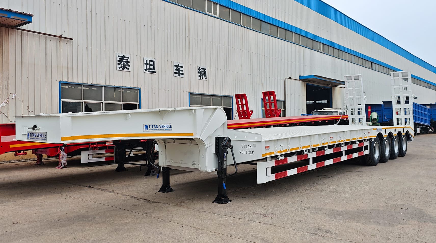 4 Axle Low Loader Trailer for Sale | 100 ton Semi Low Loader Trailer near me