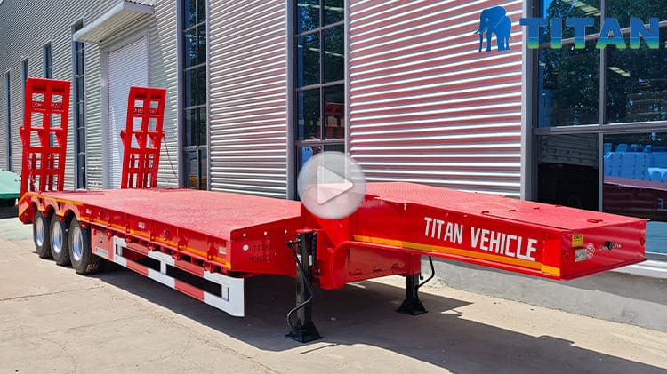 60 Tons 3 Axle Low Bed Trailer for Sale in Guinea Conakry
