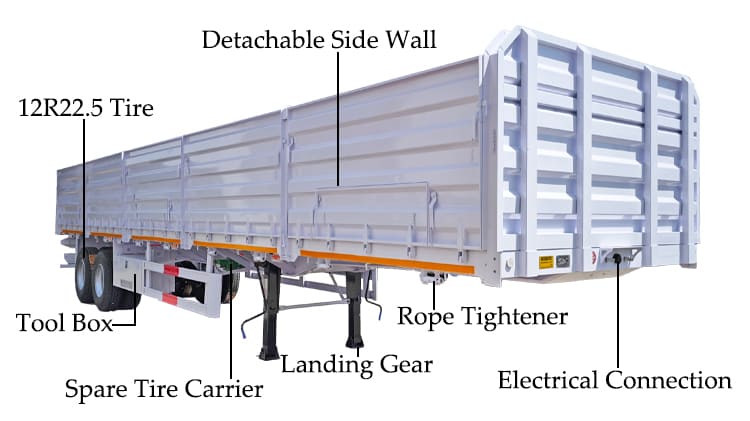2 Axle Bulk Cargo Semi Trailer | Side Wall Flatbed Semi Trailer for Sale in Kenya