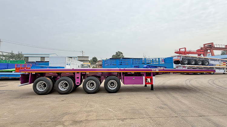 4 Axle 40Ft Flatbed Semi Trailers for Sale in Rwanda