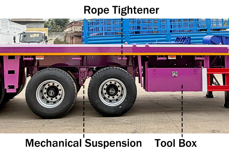 4 Axle 40Ft Flatbed Semi Trailers for Sale in Rwanda