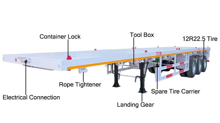 2026 New 40 Ft Flatbed Trailers for Sale in Tanzania