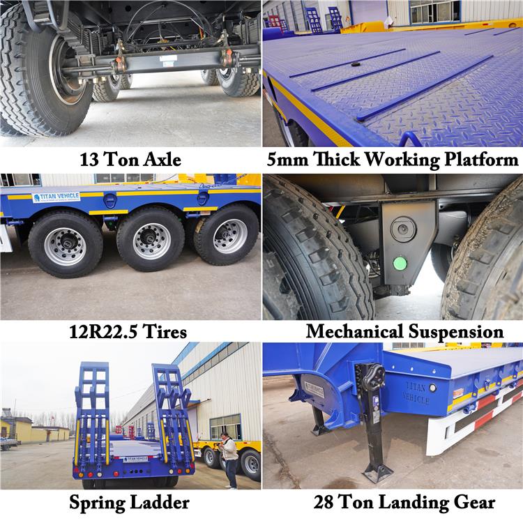 3 Axle 80 Ton Low Bed Trailer Truck Price for Sale In Tanzania