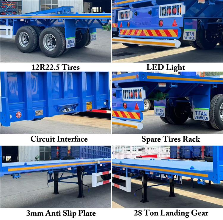 2 Axle 40 Feet Flatbed Container Trailer for Sale In Tanzania