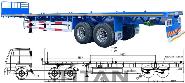 2 Axle 40 Feet Flatbed Container Trailer for Sale In Tanzania