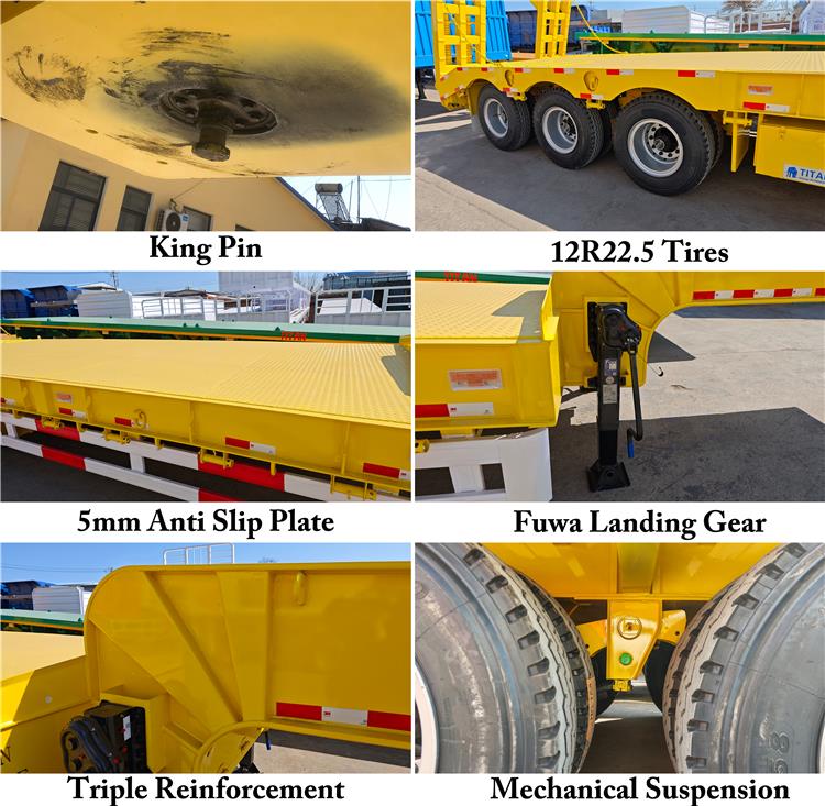 Tri Axle Semi Low Loader Truck Trailer for Sale Price In Guyana