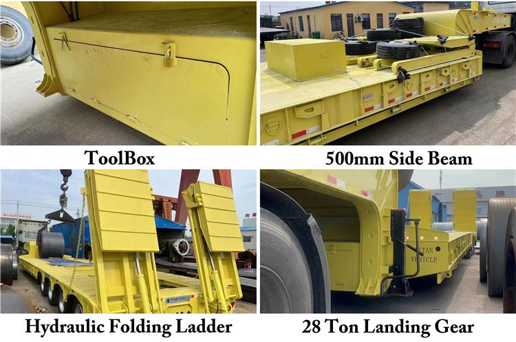4 Line 8 Axle 150 Ton Low Bed Semi Trailer for Sale In Saudi Arabia