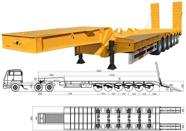 6 Axle Low Loader Drop Deck Semi Trailer for Sale In Senegal