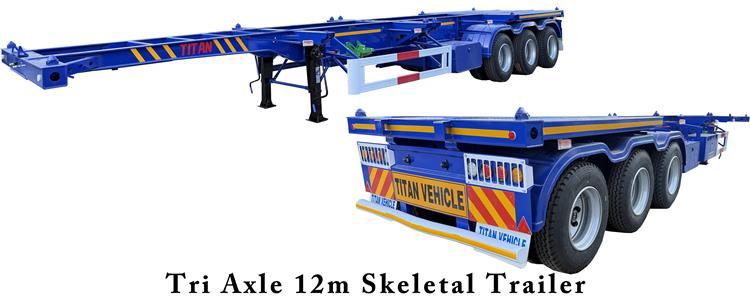 Tri Axle 12m Skeletal Trailer for Sale In Guam
