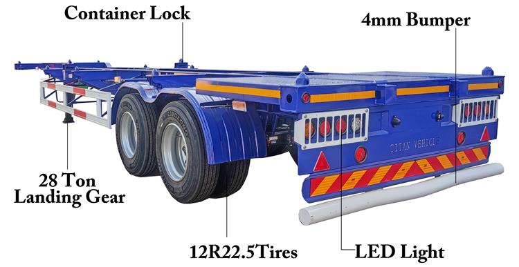 20ft 40ft Container Gooseneck Skeletal Trailer for Sale In Barbados