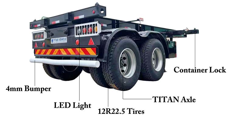20 ft Container Chassis Trailer for Sale Near Me In Zambia