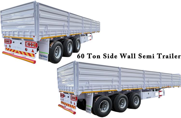 Tri Axle 60 Ton Side Wall Semi Trailer for Sale In Zambia