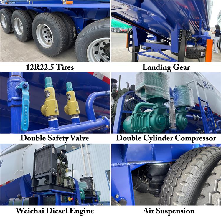 4 Axle 50CBM Bulk Cement Tankers Trailer Price for Sale In Zambia