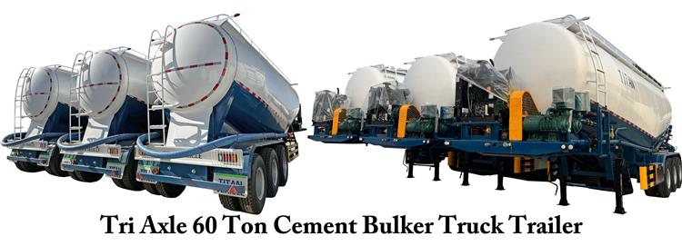 Tri Axle 60 Ton Cement Bulker Truck Trailer Price for Sale In Dominican