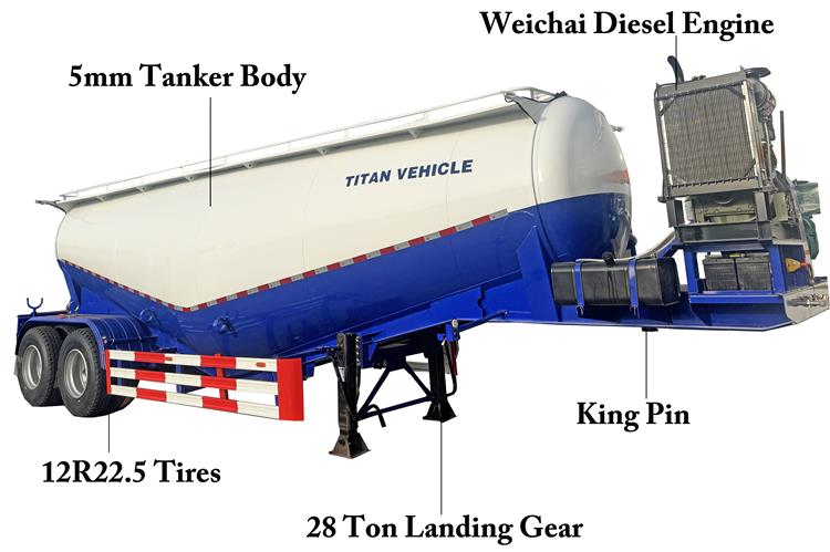 2 Axle 25CBM Cement Powder Tankers Truck for Sale In UAE