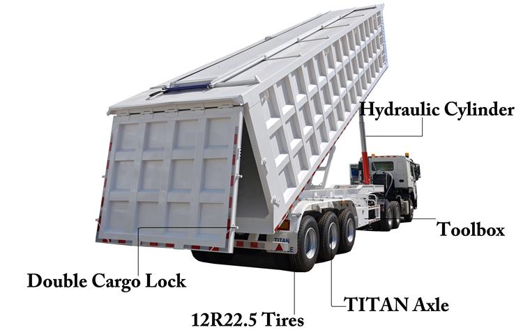 Rear Dumper Semi Truck Trailer for Sale Price In Mali