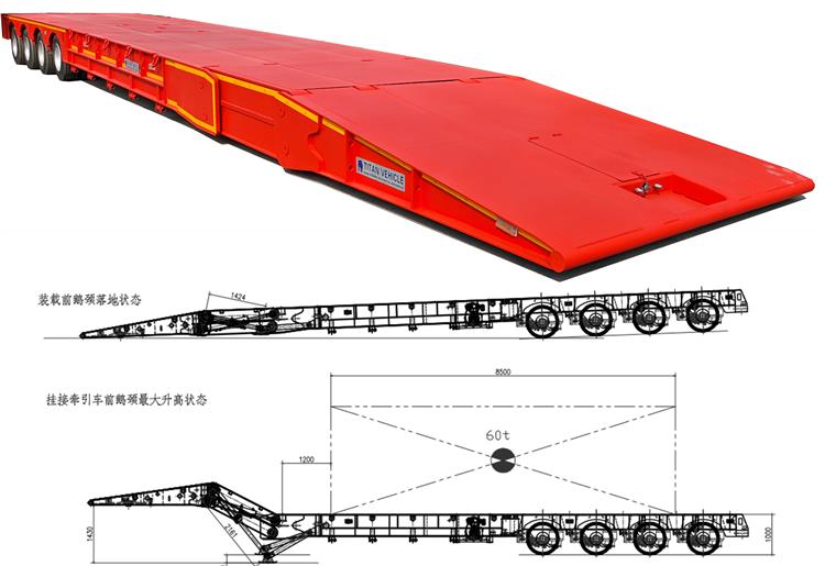 4 Axle Folding Gooseneck Trailer for Sale In Nigeria