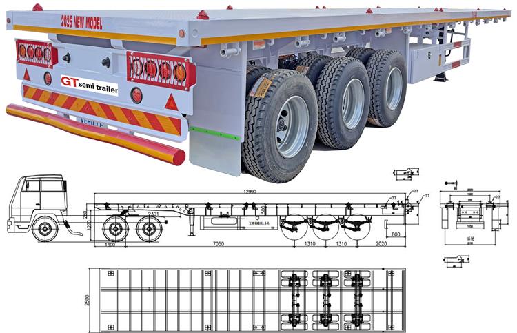 GTS 40 foot Flatbed Trailers for Sale In Ghana - Gt Semi Trailer