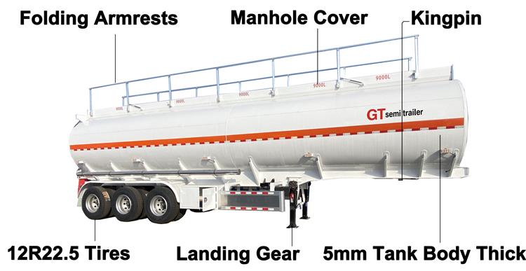 GTS 45000 Liters Fuel Tanker Semi Trailer for Sale In Ghana Accra