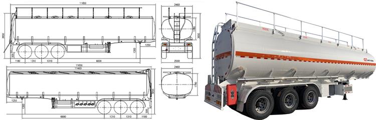 GTS 45000 Liters Fuel Tanker Semi Trailer for Sale In Ghana Accra