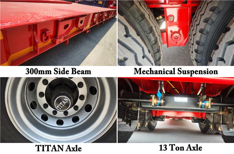 2 Axle 60 Ton Detachable Lowboy Gooseneck Trailer for Sale In Guyana