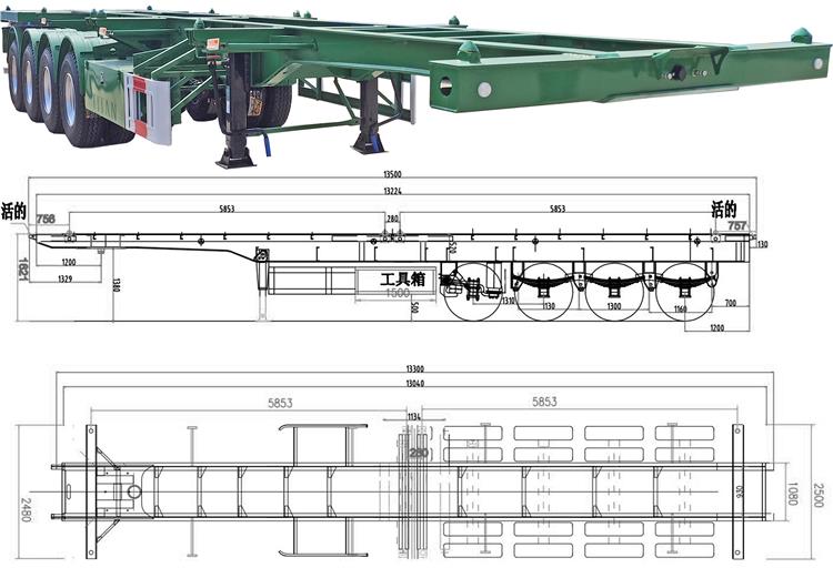 4 Axle Container Chassis Trailer for Sale In Barbados