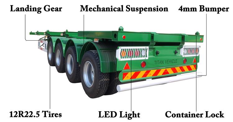 4 Axle Container Chassis Trailer for Sale In Barbados
