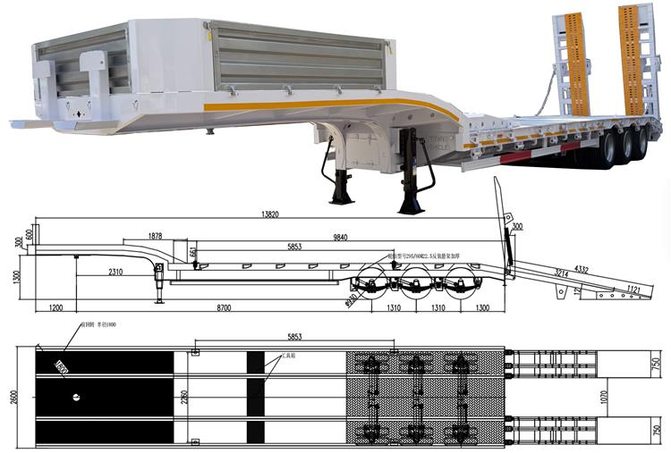 2026 New Model 3 Axle 40 Ton Equal Width Gooseneck Low Bed Trailer for Sale In Tanzania