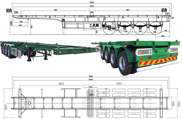 4 Axle Shipping Container Trailer Price for Sale In Venezuela