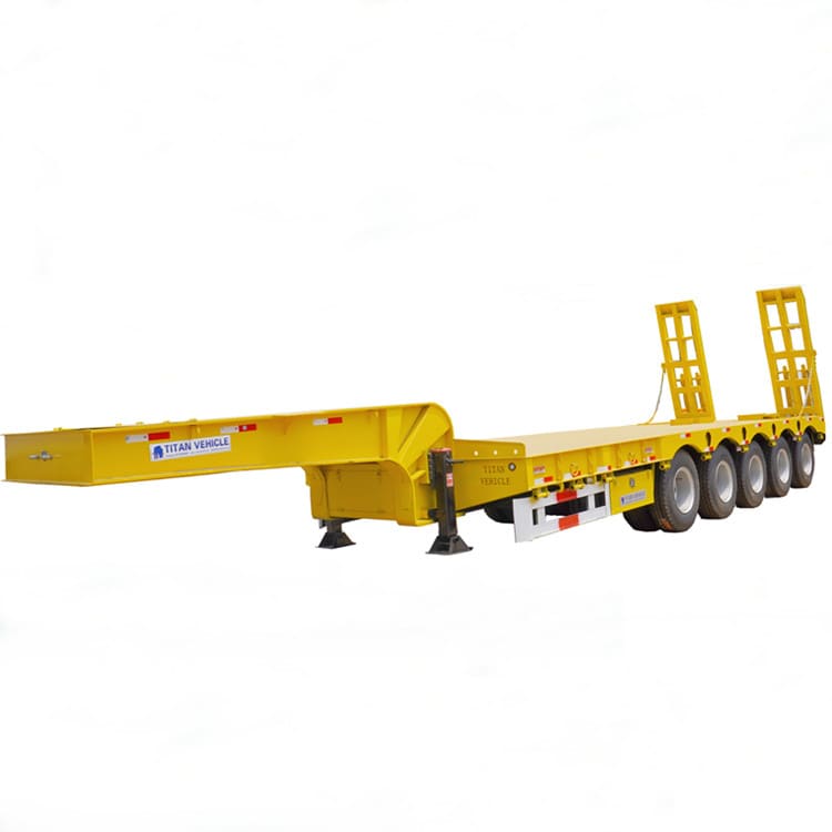 100T Drop Deck Semi Lowbed Trailer Truck