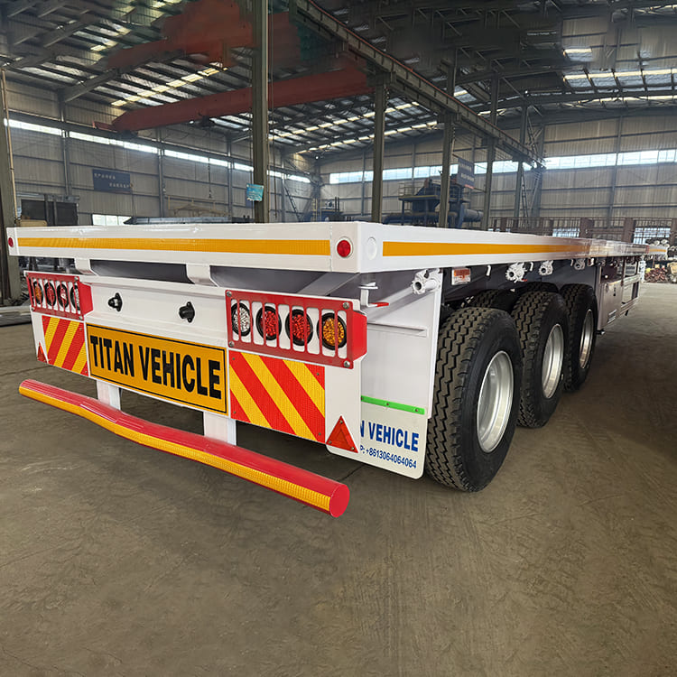 Tri Axle 40 Foot Semi Truck Flatbed Trailer