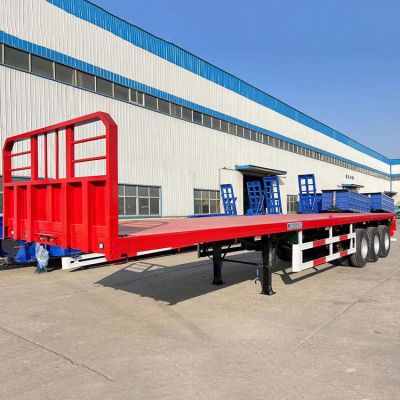40Ft Tri Axle Flat Body Trailer with Head Boards