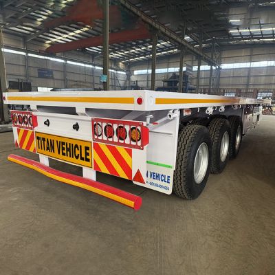 Tri Axle 40 Foot Semi Truck Flatbed Trailer